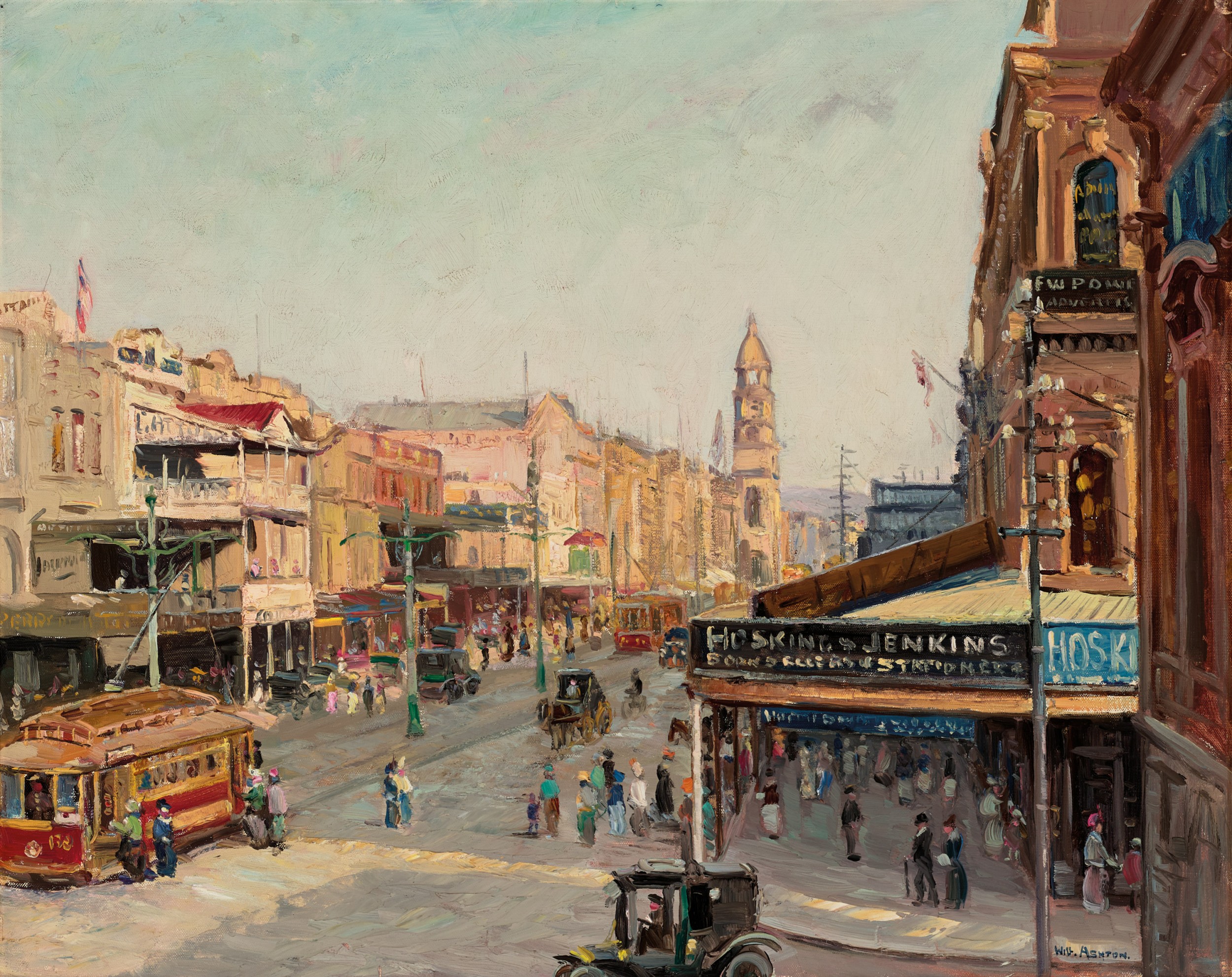 KING WILLIAM STREET LOOKING SOUTH TOWARDS THE TOWN HALL, c.1914